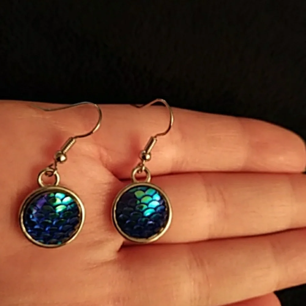 New - Earrings - fish scales - mermaid